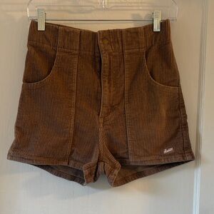 Hammies High-Waist Corduroy Shorts in Brown